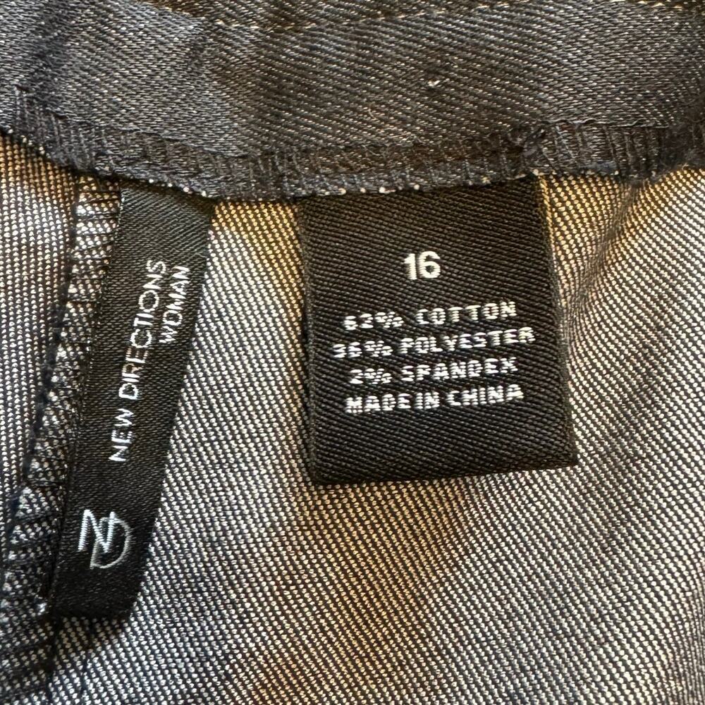 New Directions Dress Pants Trousers Womens Sz 16 Pinup Wide Leg Dark Wash Career - Picture 3 of 12